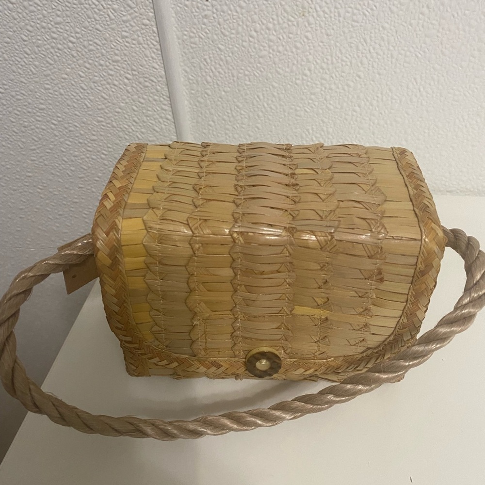 Vintage Mini Straw Bohemian handle Bag